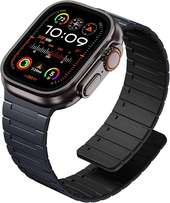 SNBLK Magnetic Watchband Compatible with Apple Watch for Men 44mm 45mm 46mm 49mm 42mm 41mm 40mm 38mm Women, Silicone Sport Strong Magnet Strap for iWatch Series 11 Ultra 3 Ultra 2 Se 10 9 8 7 6 5 4 1