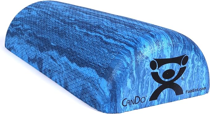 CanDo Premium Blue Marble EVA Foam Roller for Muscle Restoration, Massage Therapy, Sport Recovery and Physical Therapy 6" x 12" Half-Round