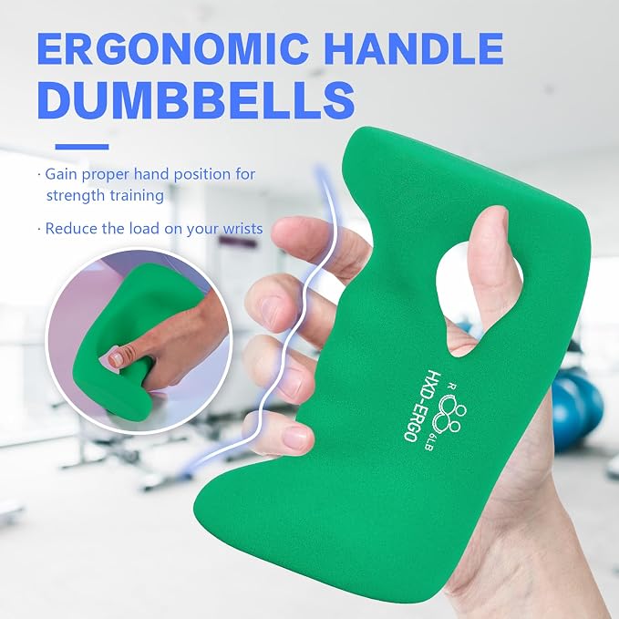 HXD-ERGO Ergonomic Dumbbells Weights Set-Hand Weights for Women at Home, Ear Dumbbells Weights for Pilates, Yoga, Jogging,StrengthTraining