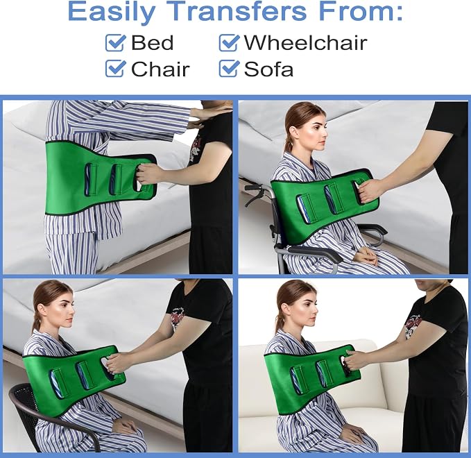 Transfer Belt Transfer Sling Padded Gait Belts with Seniors Patient Lift | Heavy Duty Gait Belt,Mobility Standing and Lifting Aid for Disabled,Elderly,Injured-Safely Move from Bed and Wheelchair
