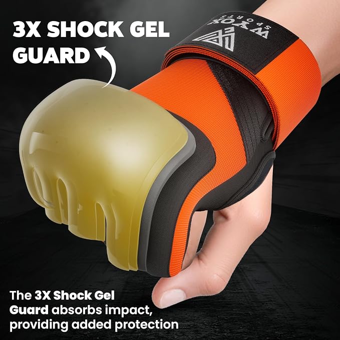 WYOX Neoprene Gel Boxing Hand Wraps Inner Gloves for Men & Women – 80cm/31in Quick Wrist Strap, Padded Knuckle Protection, Fingerless MMA Muay Thai Kickboxing Wraps for Training & Martial Arts