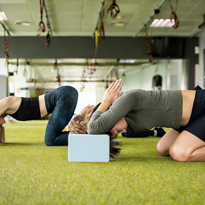 Yoga Blocks 2 Pcs, 9"x6"x3" Yoga Brick Foam Blocks EVA Foam Block Yoga Props Accessories for Yoga Pilates Stretching and Meditation
