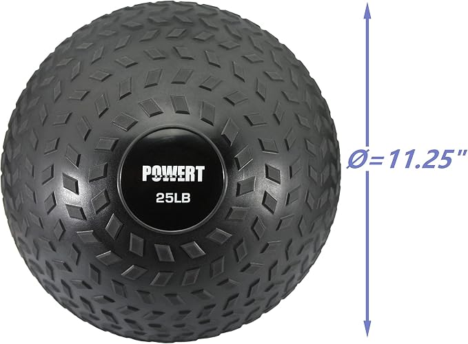 POWERT Slam Ball Weighted Ball Core Muscle Cardio Workout |Easy to Grip Tread & Heavy Duty Durable Rubber Shell