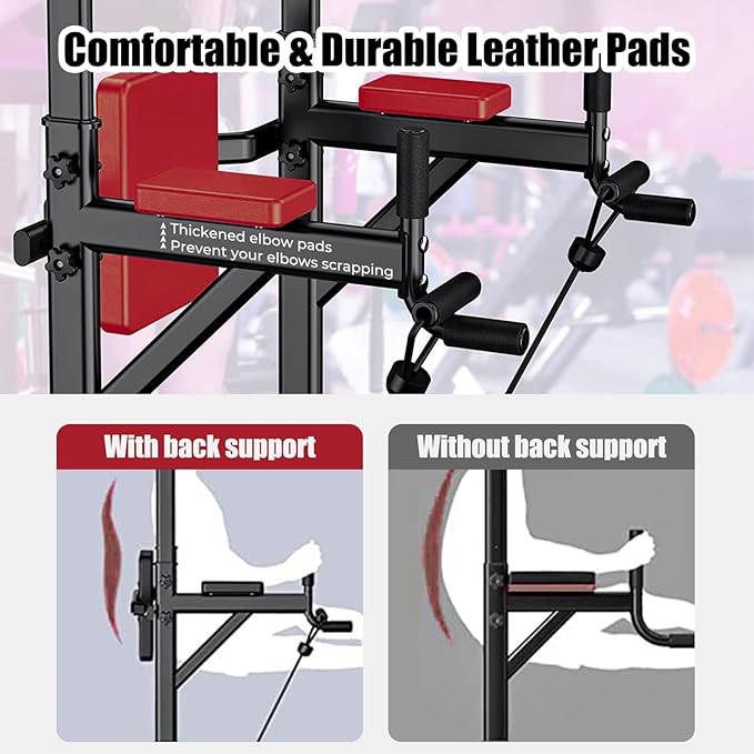 Tappio Power Tower Pull Up Bar for Home Gym, Multi Functional Pull Up Bar Stand Dip Bar Station, Adjustable Height Workout Dip Station Strength Training Fitness Equipment