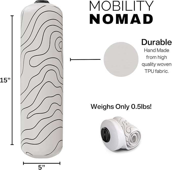 Inflatable Travel Foam Roller for Muscle Recovery and Mobility (Topo Gray, 15")