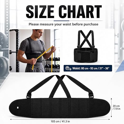 2-pack Black Large Work Back Brace for Men & Women, Heavy Duty Adjustable Lower Back Support Belt for Lifting Safety & Daily Use Gift Protection