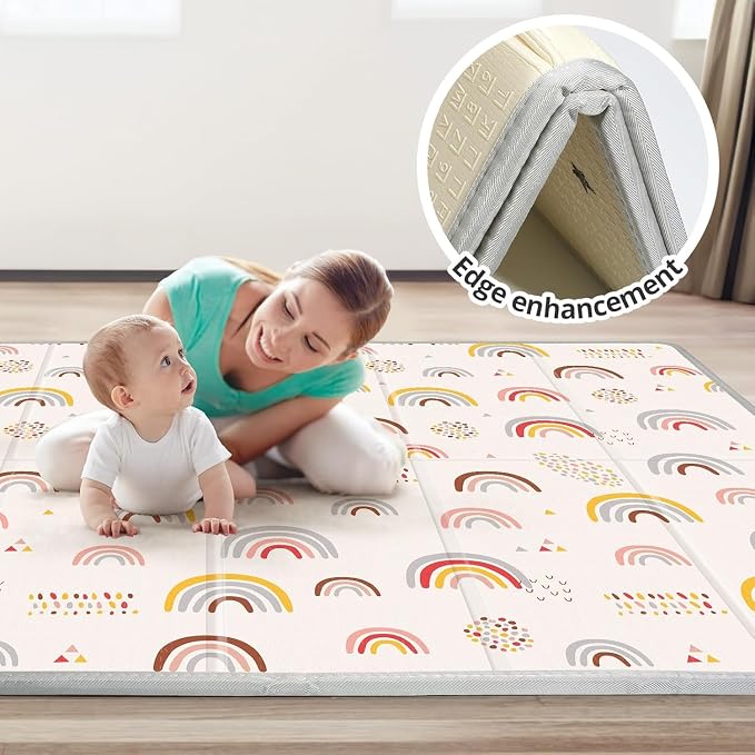 PIGLOG Baby Play Mat, 71 x 59 Inch Play Mat Perfect for Use Playpen, Foldable Play Mats for Babies and Toddlers, Waterproof & Anti-Slip Baby PlayMats for Floor,Non Toxic Foam Thick Crawling Mats