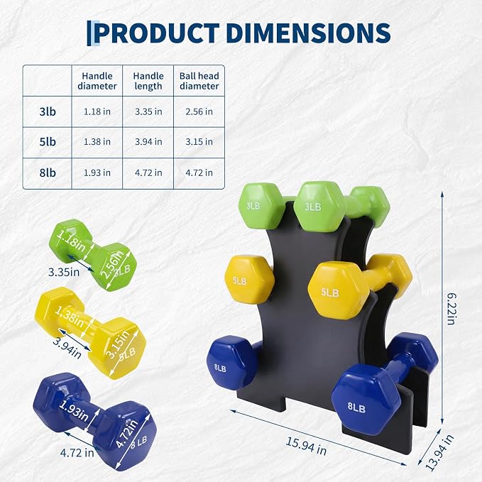Dumbbell Set for Women and Men,Neoprene Coated Free Hand Weights Set