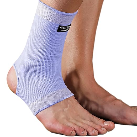 SPOTBRACE Ankle Brace Compression Sleeve, Ankle Support For Women Men 2Pack | Elastic, Open Heel, Purple, Breathable, Thin, Soft, Foot Compression Sock Wrap for Swelling, Plantar Fasciitis, Sprain, M