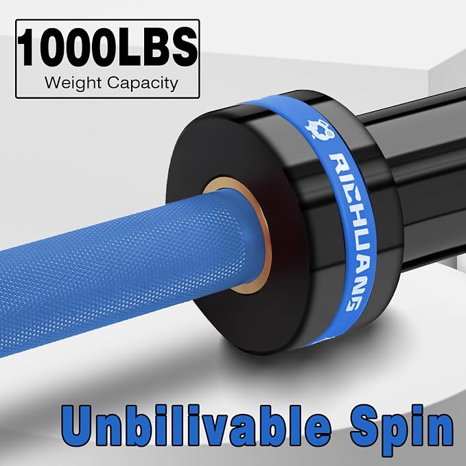 7ft Olympic Barbell 28mm 45lb – 500/700/1000LB Bar for Home Gym | Ceramic coated steel. Smooth spinning sleeves. Fits 2" plates. For snatch, clean and jerk, squats, deadlifts, bench press.
