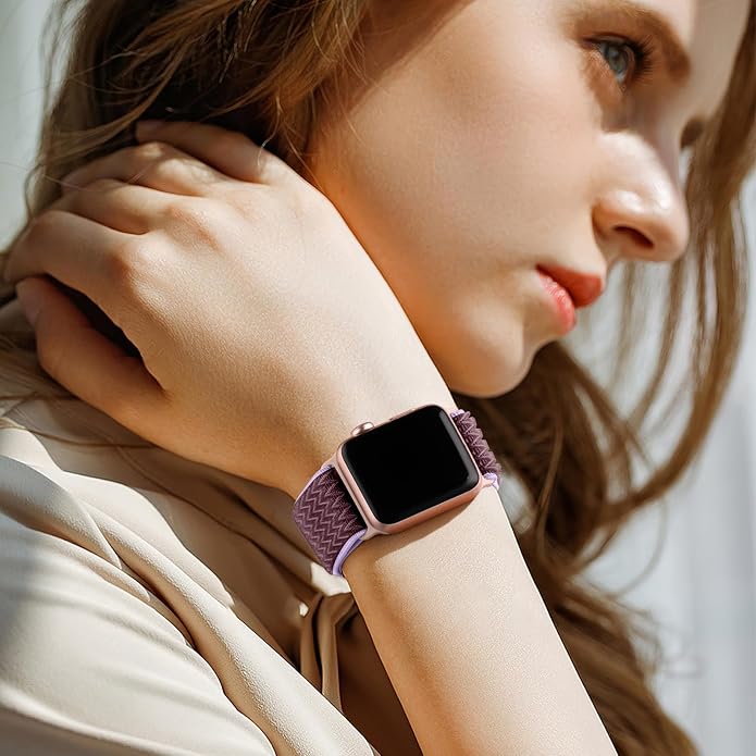 Lerobo Stretchy Nylon Solo Loop Band, Compatible with Apple Watch Series 11 10 9 8 7 6 5 4 3 SE3/2/1 Ultra3/2/1, Adjustable Strap for iwatch Band 44mm 45mm 46mm 49mm 42mm 40mm 41mm 38mm for Women Men