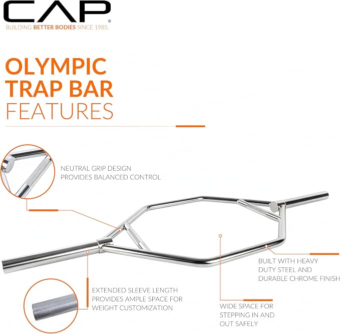 CAP Olympic Trap Bar | Heavy-Duty Hex Shrug & Deadlift Weight Bar