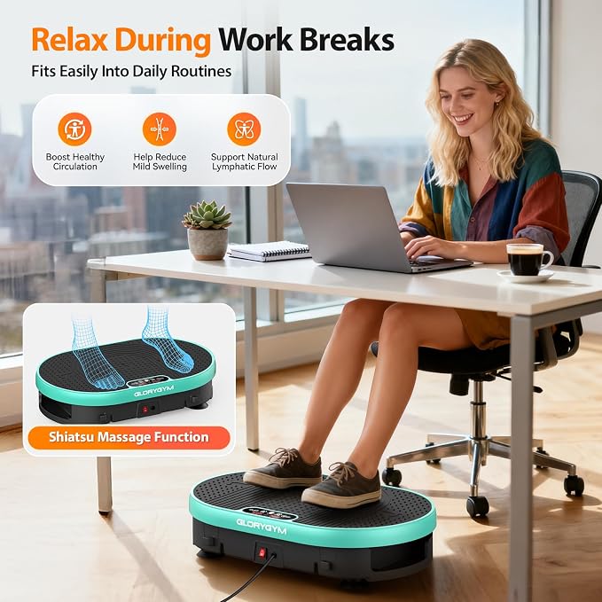Vibration Plate Exercise Machine for Body Shaker Machine & Weight Loss, Shake Plate with Resistance Bands, 120 Speed Levels, Remote Control, Full Body Workout, Compact Home Gym Equipment