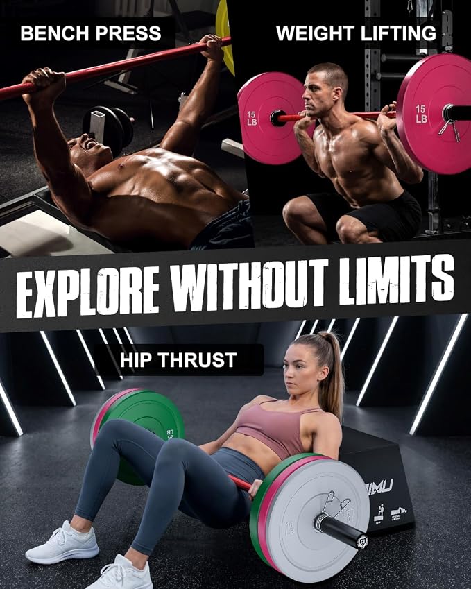 PB01 7FT Olympic Barbell, Weight Bar with Knurled Grip for Squats, Deadlifts, Weightlifting, Strength Training, Bench Press, Fits 2-inch Standard Weight Plates, 1500LB Capacity