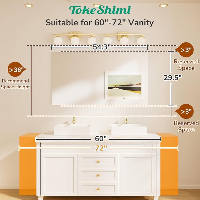 55x30 Frameless Bathroom Vanity Mirrors for Over Sink, Modern Rectangle Bathroom Mirrors for Wall with Polished Edge Shatterproof Decorative Mirror for Bedroom, Living Room, Entryway