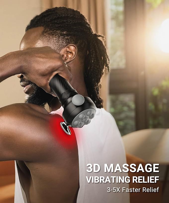HYAKO Pro Max Therapy Massager - 6500 RPM Pro-Grade Deep Tissue Vibration for Full Body Pain Relief & Fascia Release | for Large Muscles & Sensitive Areas | Handheld Portable Massage Gun (Grey)