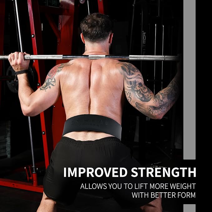 Genuine Leather Weight Lifting Belt with Lever Buckle, 10mm Thick 4" Leather Lumbar Back Support, Gym Belts Ideal for Training, Weightlifting, Bodybuilding, Squats and Deadlifts