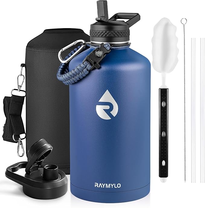 RAYMYLO One Gallon Water Bottle Insulated, Triple Walled Vacuum Stainless Steel