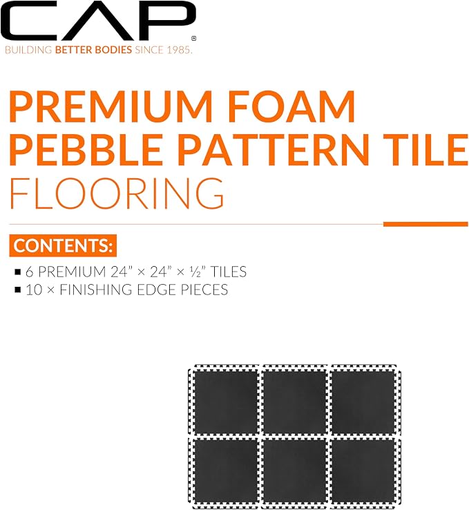 CAP Puzzle Exercise Mats | 1/2” Thick EVA Interlocking Foam Tiles for Home Gym Flooring | Multiple Options