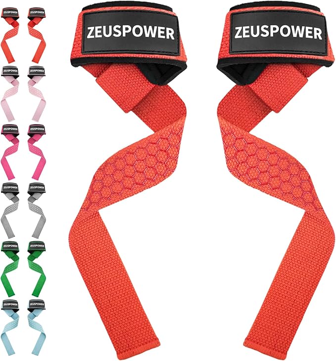 Lifting Straps Wrist Straps for Weightlifting Gym Straps Weight Lifting Deadlift Workout Women Men Dumbbell Straps for Hand RDL Strap Exercise Straps Dead Lift Cotton Neoprene Padded Zeus Power