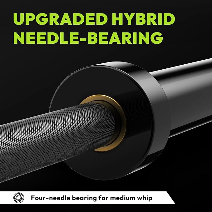 HANDBODE Olympic Barbell, 4FT, 5FT, 6FT & 7FT Weight Bar, Multiple Options | 2-Inch Needle Bearings, Hard Chrome Coating, Knurled Grip, Powerlifting, Bench Press, Deadlift, Squat, Hip Thrusts And Cleans