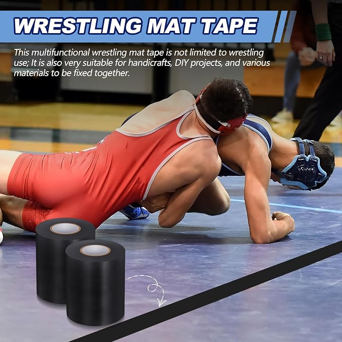 Pangda Wrestling Mat Tape 3 or 4 Inch Heavy Duty 7 Mil PVC Carpet Tape for Wrestling Grappling Exercise Mats Seaming Cover Gym Floor Carpet Seam