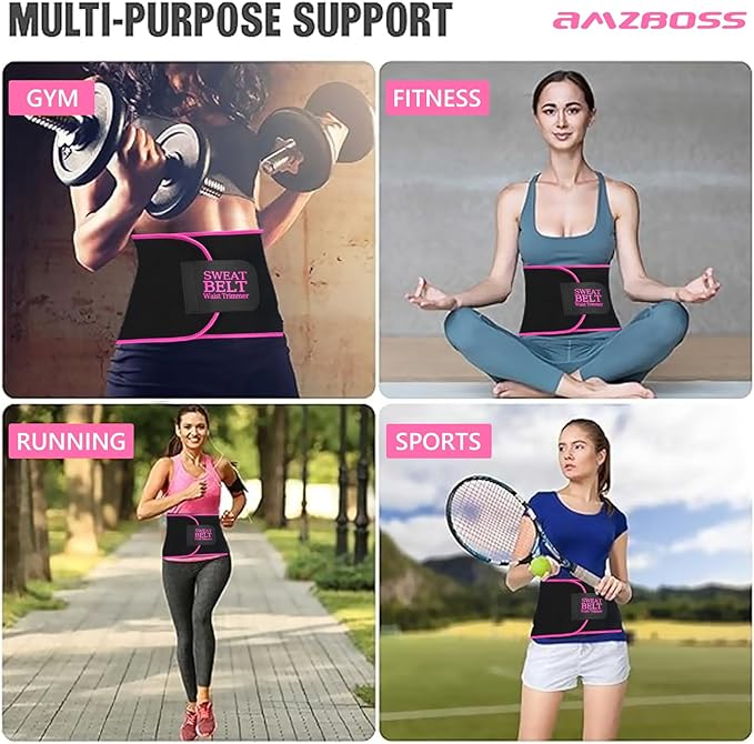 AMZBOSS Waist Trainers for Women Belly Fat, Waist Sweat Band for Women | Sweat Waist Trainer for Women, Belly Band Sweat Belt, Sweat Band for Stomach Weight Loss, Belly Wrap Waist Trimmer