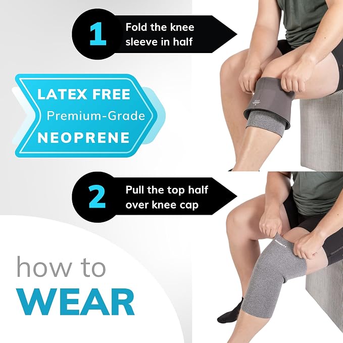 BraceAbility Plus Size Neoprene Knee Sleeve - Knee Compression Sleeve for Large Legs and Big Thighs, Arthritis Joint Pain and Support Knee Brace for Obese - Fits Men and Women (XL - Gray)