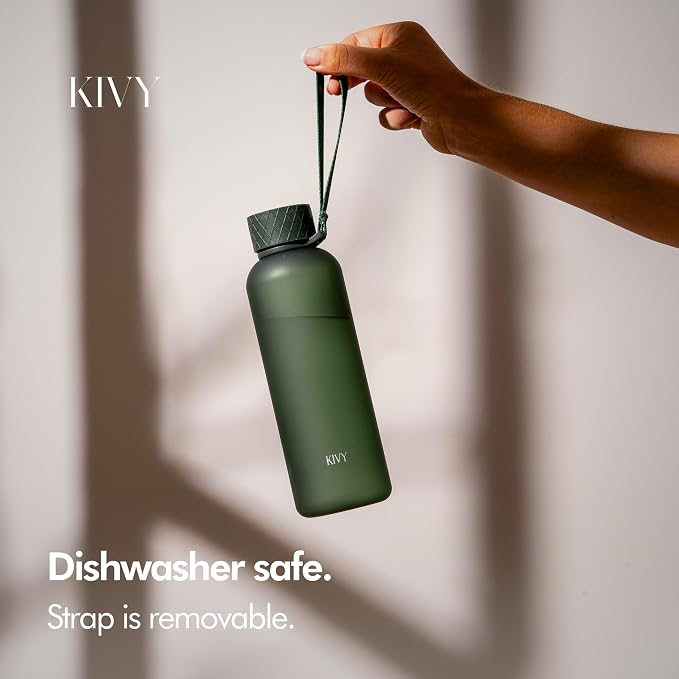 KIVY Slim Water Bottle 22oz Lightweight & Shatterproof - Reusable Tritan Water Bottle - Leak Proof Bottle for Women & Men - Water Bottle No Straw - Dishwasher Safe - BPA Free