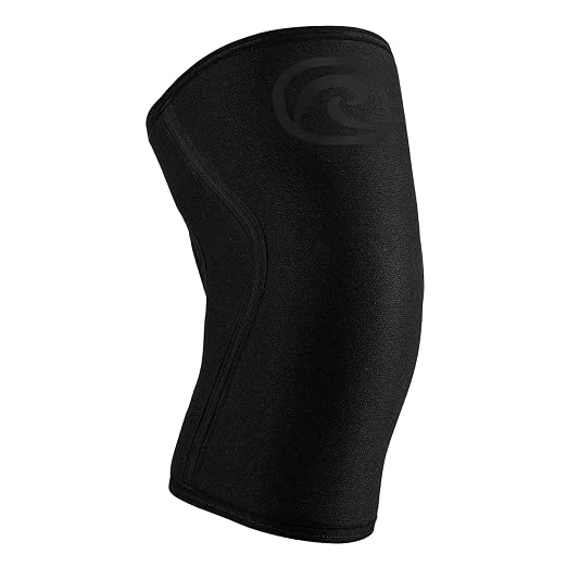 Rehband 7mm knee sleeve Power Max, knee support neoprene for bodybuilding, powerlifting, crossfit & heavy lifting, Colour:Carbon/Black, Size:XS