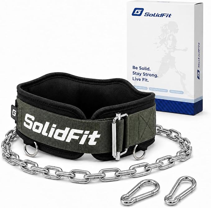 2-in-1 Weight Lifting and Dip Belt with 37.4-Inch Steel Chain men | Comfortable neoprene padding and a 37.4-inch heavy-duty steel chain for weighted dip, squat, pull-up and powerlifting.