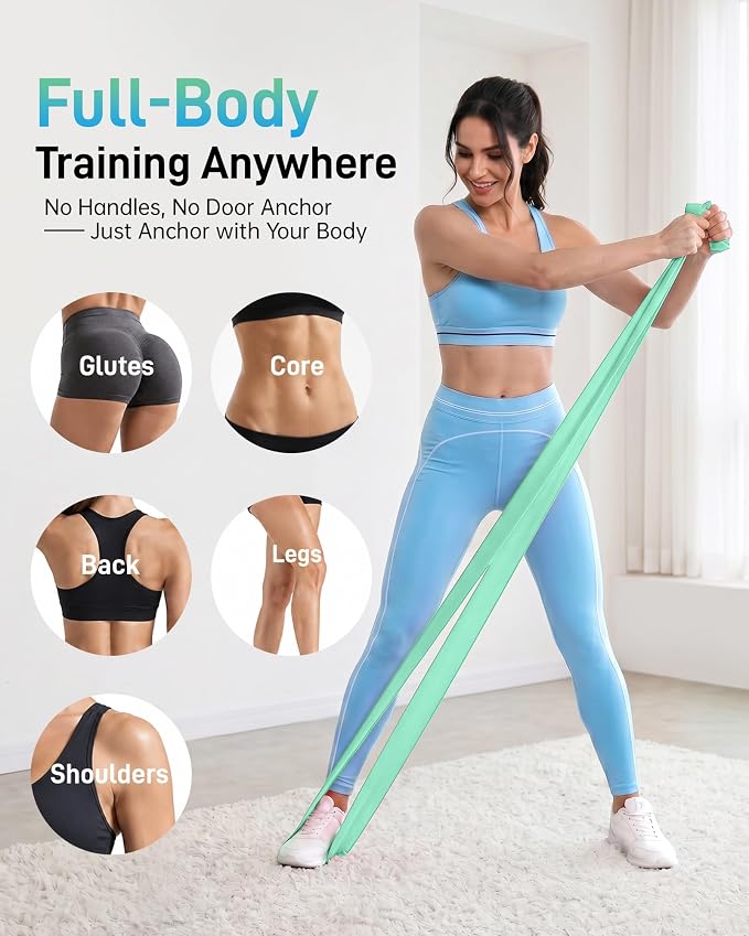 Renoj Pilates Flexbands, 5-Pack Latex-Free Resistance Bands Set – Exercise Bands for Pilates, Yoga, Stretching & Physical Therapy | Home Gym Equipment for Women & Men