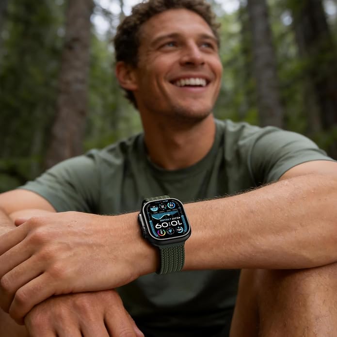 Elastic Sport Band for Apple Watch Ultra 3/2/1 Bands 49mm 46mm 45mm 44mm 42mm 41mm 40mm 38mm Men Women, Adjustable Parachute Buckle Nylon Fabric Wristband for iWatch Series 11 10 SE 9 8 7 6 5 4 3