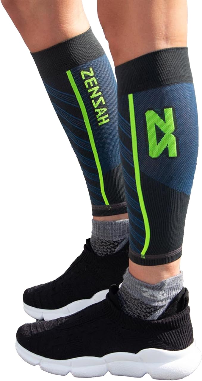 Zensah Featherweight Compression Leg Sleeves - Relieve Shin Splints, Calf Strains
