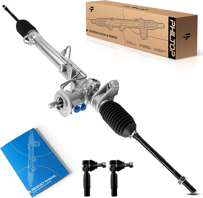 PHILTOP Power Steering Rack and Pinion Assembly for 2000-2005 Jetta, 1998-2010 Beetle, 2000-2006 Golf, Hydraulic Power Steering Replaces OEM 26-9008, ES3524, ES3525