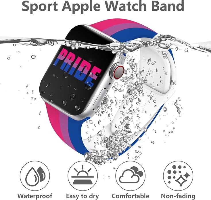 Pride Watch Band Compatible with Apple Watch Series 11 10 9 8 7 6 5 4 Ultra SE (Replacement Silicone Strap for iWatch 40mm - 49mm)