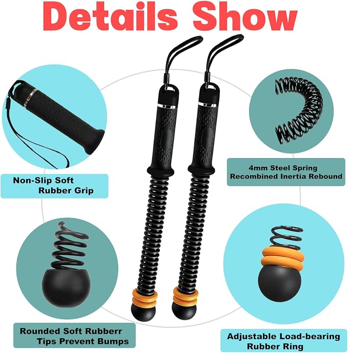 Ropeless Battle Ropes, Adjustable Weight Portable Cordless Workout Rope | for Home Gym, HIIT, Strength & Low-Impact CardioVariable Resistance, Quiet Training for Men & Women, Include Storage Bag