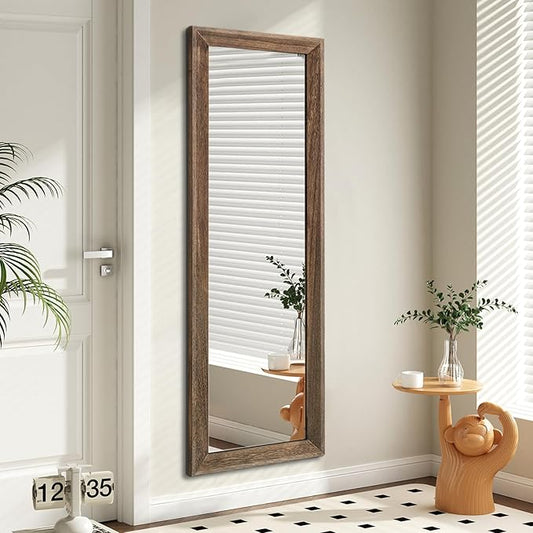 AAZZKANG Hanging Mirror Full Length Vintage Large Mirrors Wooden Framed | 43"x14" Bedroom Living Room Bathroom Entryway Wall Mounted Mirror Vertically or Horizontally