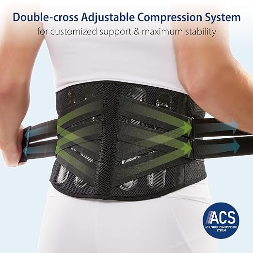 Double-Cross Comfort Back Support - Premium Back Brace for Lower Back Pain, Muscle Spasm, Strains, Arthritis, Sciatica, Injury Recovery, Rehabilitation (X-Large)