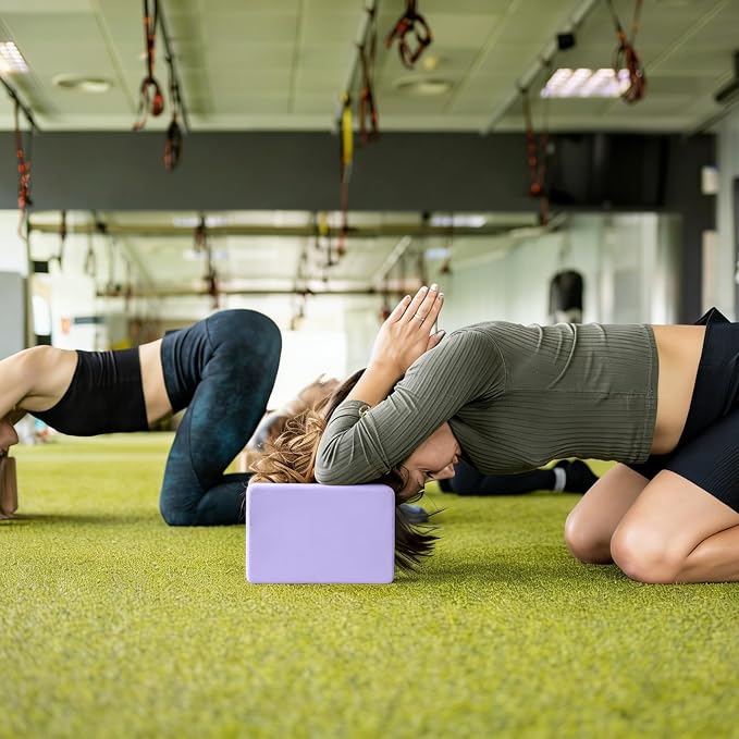 Yoga Blocks 2 Pcs, 9"x6"x3" Yoga Brick Foam Blocks EVA Foam Block Yoga Props Accessories for Yoga Pilates Stretching and Meditation