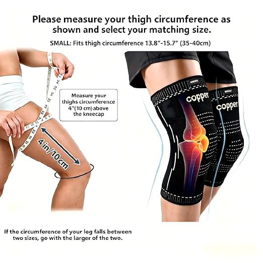 Copper Knee Braces for Men & Women – Knee Compression Sleeves for Pain Relief, Arthritis, Sports and Recovery