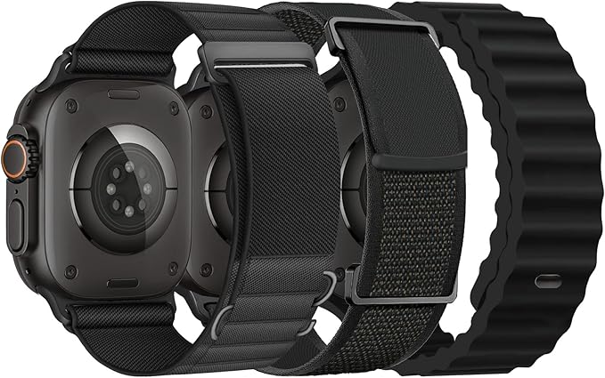 3 Pack Compatible with Apple Watch Ultra 3/2 Band 49mm 46mm 45mm 44mm 42mm Men Women,Breathable Trail Loop+Alpine Loop+Ocean Sport Band for iWatch Series 11/10/9/8/7/6/5/4/3,Ultra 3 2 1