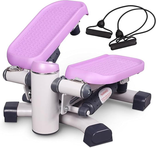 leikefitness Premium Portable Climber Stair Stepper & Waist Fitness Twister Step Machine with LCD Monitor ST6600-1(Pink)