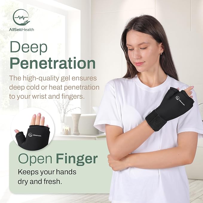 Wrist Ice Pack Wrap - Hot and Cold Gel Thumb & Hand Ice Pack Glove for Arthritis Relief | Microwavable & Freezer Safe, Dual Therapy for Carpal Tunnel, Tendonitis, Swelling, Targeted Relief for Hand | Ice Gloves for Wrist and Hand, Carpal Tunnel and Ten...
