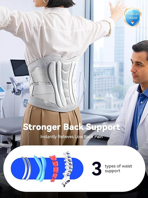 Back Brace for Men Lower Back Pain Relief, Back Support with Lumbar Pad | Ultra Breathable Lumbar Support Belt with Adjustable Straps, Immediate Relief from Sciatica, Herniated Disc, Scoliosis