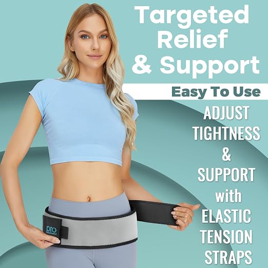 Pro Enrichment Sacroiliac SI Joint Hip Belt – USA Patented Lower Back Brace Support – Pelvic, Nerve, Sciatica Pain Relief. Adjustable Hip Brace, Non-Slip Si Belt for Women & Men (Regular)