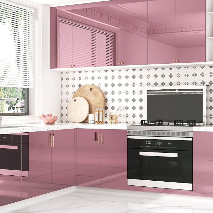 WESTICK Rose Gold Vinyl Self Adhesive Pink Chrome Permanent Vinyl 15.8” X 394” Flexible Mirror Contact Paper Easy to Cut Mirror Wallpaper Peel and Stick Wall Stickers for Cabinets DIY Crafts Decal