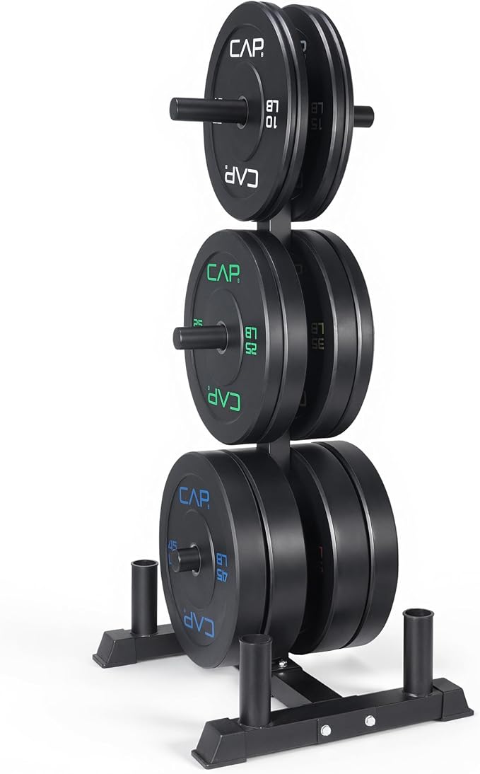 CAP 2-inch Olympic Bumper Plate Weight Set | 100-370 lbs | Multiple Colors | Storage Rack Optional
