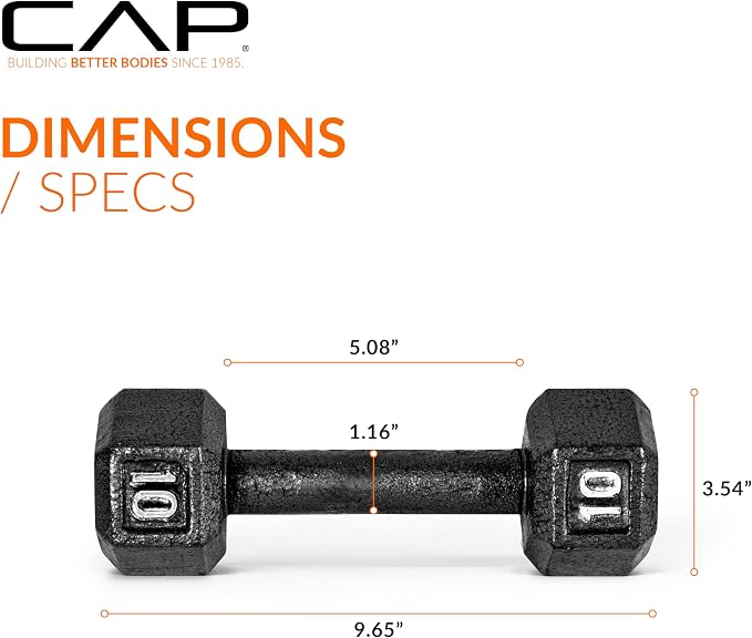 CAP Barbell Cast Iron Hex Dumbbell | Multiple Options