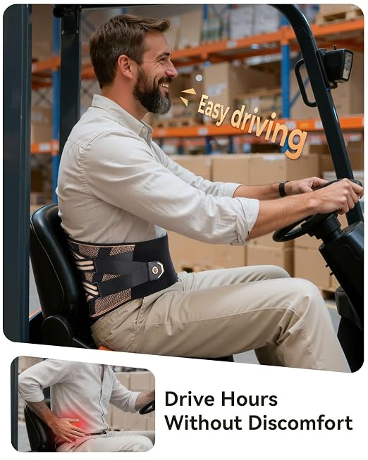 Copper Back Brace For Men Lower Back Brace For Work Lumbar Support Belt | Medical Grade Stronger Support System For Women Ultra Breathable Back Support Brace For Heavy Lifting Sciatica,Herniated Disc